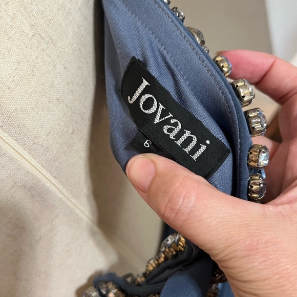 Jovani Blue Beaded Maxi Dress - Picture 5 of 5